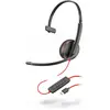Image de HP Poly BlackWire C3215 (Filaire, USB-A, Les équipes Microsoft), Casque micro de bureau, Noir, Rouge