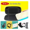 Image de Pour ns switch lite accessoires étui rigide + 4 bouchons + film en verre + câble de charge + étui pour carte - noir