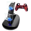 Image de Indicateur led double set usb charging dock stand charger for ps4 controller - noir