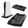 Image de Support de chargeur à double contrôleur avec ventilateur refroidissement pour consoles numériques et standard ps5 - noir