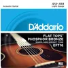Image de D'Addario And Co EFT16 Flat Tops Phosphor Bronze Light 12-53 Jeux de cordes électriques 012