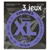 Image de D'Addario Chromes ECG24-3D, filets plats, Jazz Light, 11-50, 3 jeux - Jeu guitare électrique