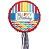 Image de Magni P33521 - Pinata Pull Birthday Brights papier / plastique 45 x 45 x 8,2 cm, Décoration (4 pcs)
