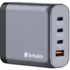 Image de Verbatim GNC-140 GaN Charger (140 W, 4 ports), Chargeur USB, Gris, Noir