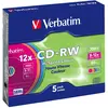 Image de Verbatim CD-RW, 12x, 700MB, paquet de 5, couleur (5x), Support de données optiques