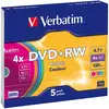 Image de Verbatim DVD+R Colours - Pack de 5 boîtiers Slim (5x), Support de données optiques