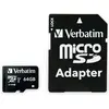 Image de Verbatim Carte Micro SDXC de classe 10 (64 Go, microSDXC, U1, UHS-I), Carte mémoire, Noir