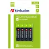 Image de Verbatim 49514 - Pile jetable - AAA - nickel-métal hydrure (NiMH) - 1,2 V - 4 pièce(s) - - (4 pcs, AAA, 950 mAh), Batteries + piles