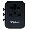 Image de Adaptateur de voyage universel Verbatim UTA-01 avec 2 x ports USB-A Noir