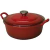 Image de Le Creuset Creuset Gietijzeren ronde braadpan met plaatstan deksel in Kersenrood 28cm 4,9l, Poêle + casserole, Rouge