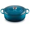 Image de Le Creuset Signature - Casserole avec couverture - 25.7 x 40.4 x 17.9 cm - 6.3 L - ovale - turquoise profond