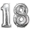 Image de ballon aluminium nombre 18 66cm argent - amscan 3581401