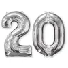 Image de ballon aluminium nombre 20 66cm argent - amscan 3581501