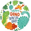 Image de ballon aluminium rond anniversaire dinosaure 43cm - amscan 4066701