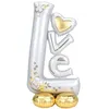 Image de ballon aluminium lettre love mariage 73x147cm argent or - amscan 4246511