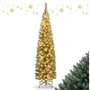 Image de Giantex Sapin de noël artificiel 180cm,arbre de noël artificiel avec 180 lumières led