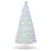 Image de Giantex Arbre de noël artificiel lumineux 180cm avec fibre optique colorée
