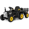 Image de CostwayTracteur Electrique avec Remorque pour Enfants 3 Vitesses Lumières LED Fonctions Audio USB et Bluetooth Noir