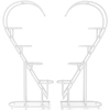 Image de CostwayLot de 2 Supports pour Plantes en Métal-Crochet Étagère à Fleurs Porte Plantes en Forme de Demi-coeur Salon Balcon Blanc/Noir/Bleu+Rose-Blanc