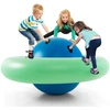 Image de CostwayBalle Gonflable Enfants Ø233cm avec 6 Poignées Château Gonfable en PVC avec Surface Élastique Balle Rebondissante pour 3 Enfants 5 Ans+ Vert