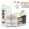 Image de CostwayJeu d'Épicerie pour Enfants de 3 à 8 Ans Ensemble de Jouets de Caisse Enregistreuse Machine de Point de Vente Distributeur Automatique Gris