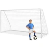 Image de CostwayBut de Football 365x182cm Toutes Saisons Cadre en Pvc Solide Filet Haute Résistance 6 Piquets de Sol Assemblage Facile Équipement de Football