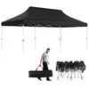 Image de CostwayTente Escamotable 300 x 600 Cm Tente de F  te Pliante   tanche avec Sac de Transport Protection Solaire Tonnelle Ext ©rieure Robuste pour Patio Jardin Noir