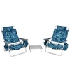 Image de CostwayLot de 2 Chaises de Camping Plage Pliante Table Enroulable en Aluminium Appui-tête Dossier Réglable à 5 Positions Coloré