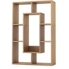 Image de CostwayBibliothèque Géométrique à 7 Cubes Étagère d'Angle Ouverte Moderne et Décorative Séparateur de Pièce Kit Anti-renversement Naturel