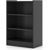 Image de CostwayBibliothèque à 3 Niveaux Étagère Ouverte Autoportante Vitrine Moderne avec Étagères Réglables Organisateur de Rangement Polyvalent Noir