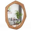 Image de CostwayMiroir Décoratif à Cadre Irrégulier Grand Miroir Mural Imperméable de 89,5 x 66 Cm avec Vis d'Expansion Miroir Mural Élégant pour Salon Naturel