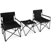 Image de CostwayLot de 2 Chaises de Camping Pliante Charge180KG Table d'Appoint Porte-gobelets Poches de Rangement Pique-nique Pêche Noir