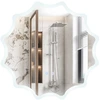 Image de CostwayMiroir Mural Rond avec 3 Couleurs de Lumière et Anti-buée Miroir de Maquillage Éclairé à Intensité Variable avec Bouton Tactile Intelligent Argent