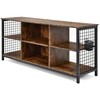 Image de CostwayMeuble TV pour Jusqu'à 65 Table Console à 3 Niveaux en Bois Café