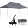 Image de CostwayTente Escamotable 300 x 600 Cm Tente de F  te Pliante   tanche avec Sac de Transport Protection Solaire Tonnelle Ext ©rieure Robuste pour Patio Jardin Gris