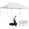 Image de CostwayTente Escamotable 300 x 600 Cm Tente de F  te Pliante   tanche avec Sac de Transport Protection Solaire Tonnelle Ext ©rieure Robuste pour Patio Jardin Blanc