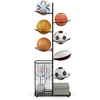Image de CostwayÉtagère de Rangement pour Balles à 7 Niveaux Support de Basket-Ball avec 7 Tiges Amovibles et Panier Latéral Organisateur d'Équipement Sportif Noir