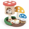 Image de CostwayArbre   Chat 59 CM en Forme de Champignon boule   ressort Condo Poteau Griffoir Centre d'Activit ©s pour Chat Multicolore