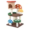 Image de Giantex Arbre à Chat Mignon en Forme de Champignon, avec Condo et Griffoir en Sisal, 102CM