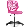Image de CostwayChaise de Bureau Pivotante Enfants avec Hauteur Réglable 77-89cm Siège à Roulettes avec Dossier Ergonomique & Base à 5 Étoiles Charge 150kg Rose