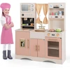 Image de CostwayEnfant 3 Ans+ 16 Accessoires avec Horloges Cafetière Tableau Météo Machine à Glaçons Rose