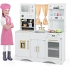 Image de CostwayEnfant 3 Ans+ 16 Accessoires avec Horloges Cafetière Tableau Météo Machine à Glaçons Blanc