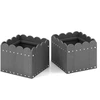 Image de CostwayLot de 2 Jardinière Carrées en HDPE Résistant aux Intempéries Lit de Jardin Surélevé avec Trous de Drainage 32x30x25cm Gris