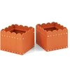 Image de CostwayLot de 2 Jardinière Carrées en HDPE Résistant aux Intempéries Lit de Jardin Surélevé avec Trous de Drainage 32x30x25cm Orange