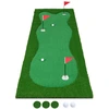 Image de CostwayGreen de Putting de Golf Tapis d'Entraînement Professionnel avec Pelouse Artificielle Réaliste 3 Trous 3 Drapeaux & Gobelets 300 x 100 CM