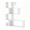 Image de CostwayBibliothèque en Forme de  S’ à 5 Niveaux Bibliothèque Géométrique Cubes Ouverts Etagère Décorative Moderne Kits Anti-renversement Blanc