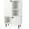 Image de CostwayBibliothèque Empilable Meuble de Rangement à Combinaison en Treillis avec Étagère et Cubes Ajustables 60x30x96,5cm Blanc