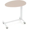 Image de CostwayBureau Assis-debout Mobile Bureau Roulant Réglable en Hauteur avec Vérin Pneumatique Bureau avec Roulettes Verrouillables Charge statique 75 kg Rose+Blanc