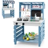 Image de CostwayCuisine de Jeu 2 en 1 en Bois avec Cuisinières Evier Réservoir à Eau Robinet et Ustensiles de Cuisine Jeu de Cuisine avec Toit pour 3+ Ans