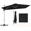 Image de CostwayParasol de 300cm Parasol Carré en Porte-à-faux avec Rotation à 360°Inclinaison Réglable Parasol Déporté Coupe-Vent Noir